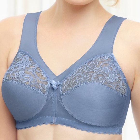 Set of 3! 48DD Glamorise MAGIC LIFT Full Figure Bra (COMFORT-STRAPS) Blue NEW - Picture 3 of 14